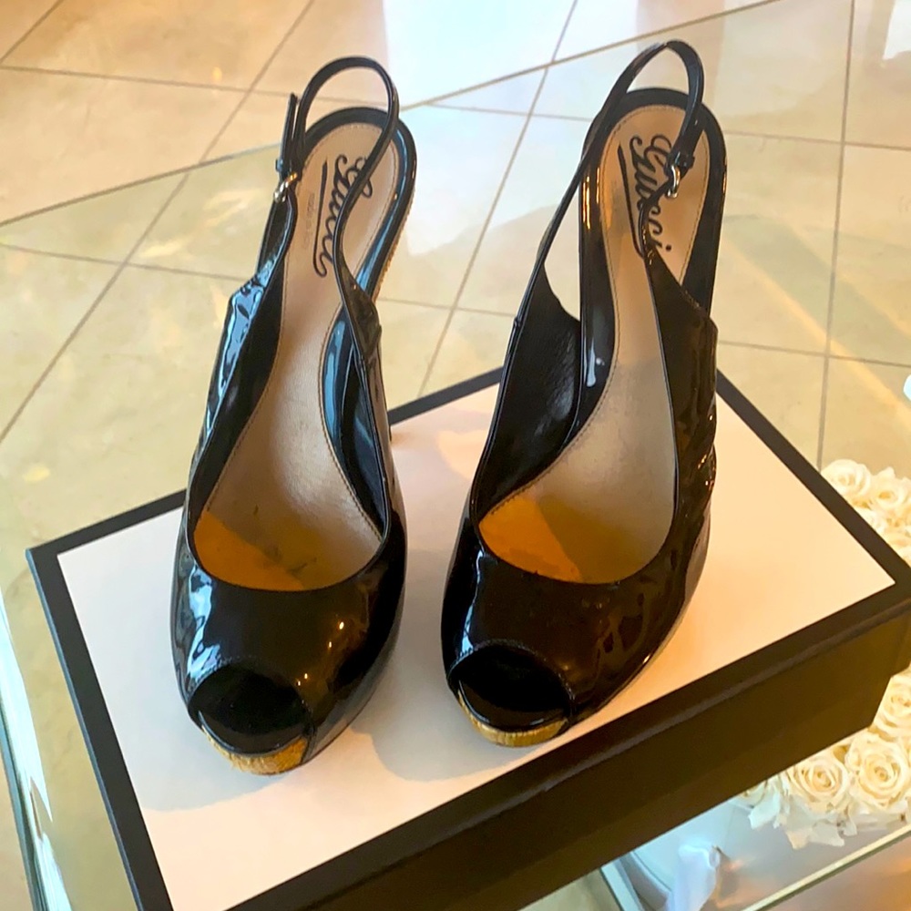 Gucci Black Patton 100% Authentic platform heels
